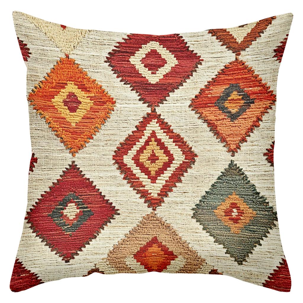 2D platte print Kussens met Boheems patroon voor stijlvolle huisdecoratie Polyester kussensloop sofa decoratieve kussenhoes