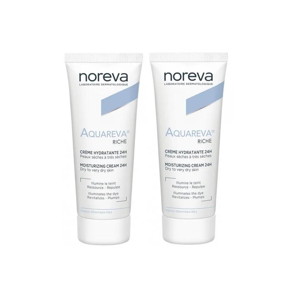Noreva France Aquareva 24-Hour Rich Moisturizing Cream 40ml x 2 bottles