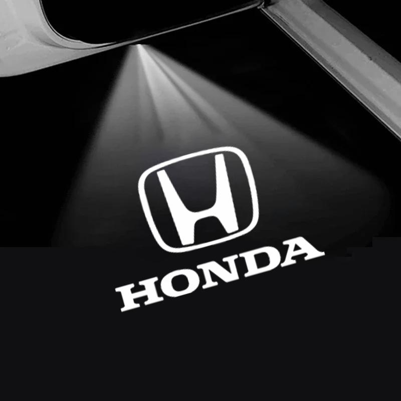 

2 шт. HD LED Проекторы логотипа на дверь автомобиля Световые приветствия Для Honda Civic Fit Jazz GK5 Accord Pilot CRV Odyssey Passport City HRV
