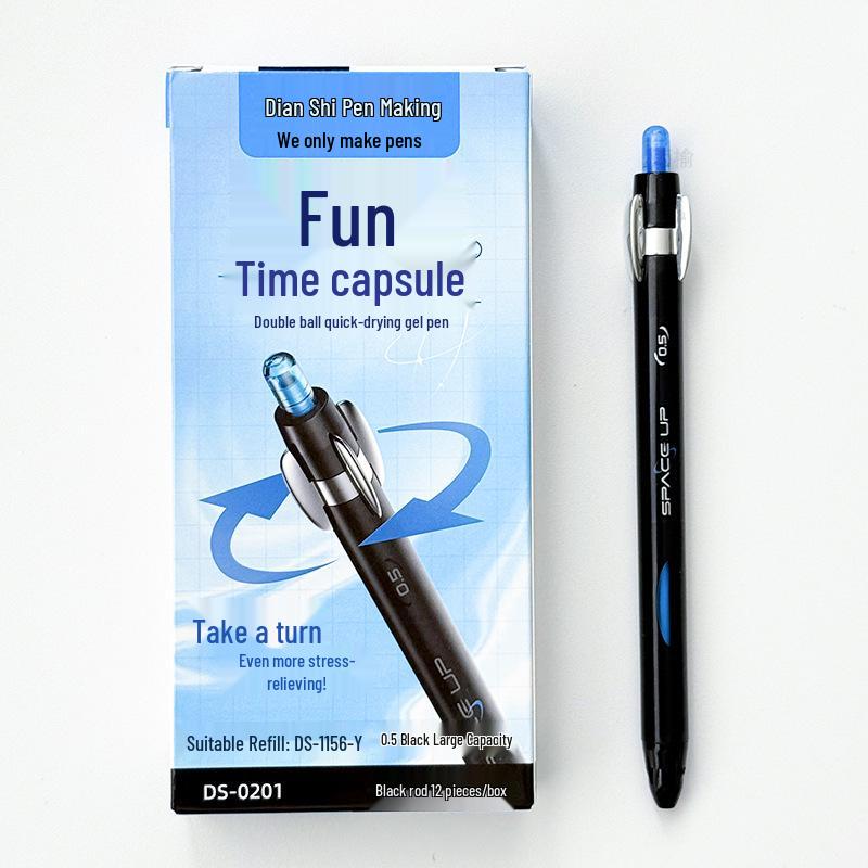 

DianShi 0201 Space-Time Chamber Quick-Dry Press-Type Neutral Pen, Large Capacity, Water-Based for Office Use. 0.5mm