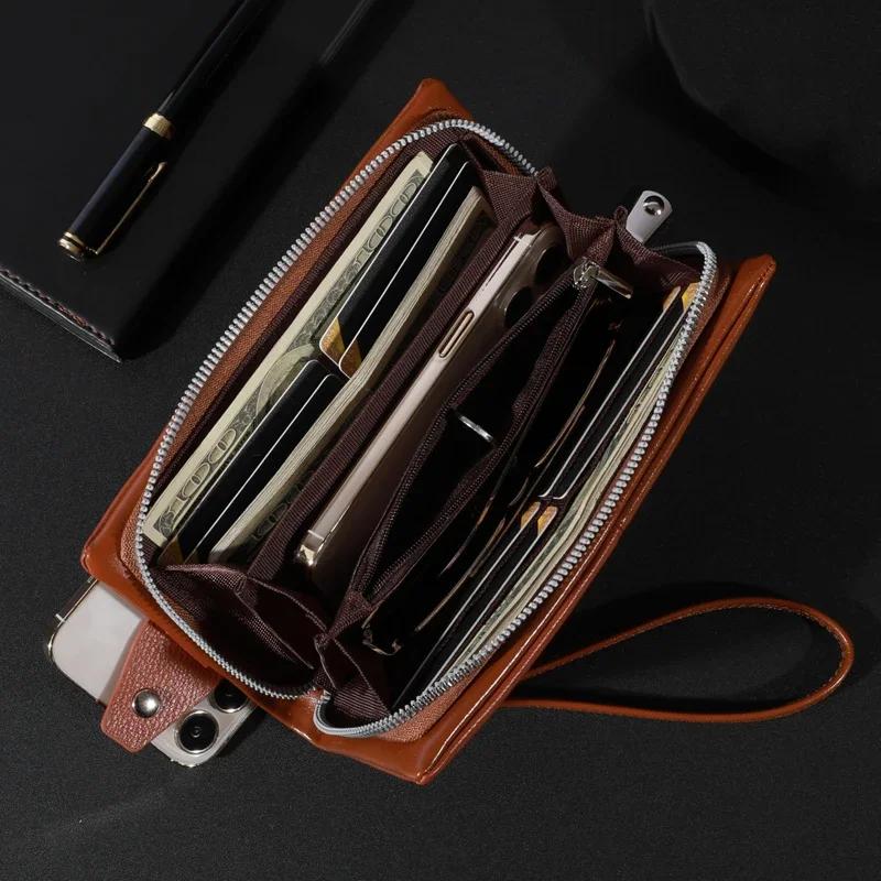 Business-Geldbörse, Retro, große Kapazität, vielseitige, doppelt faltbare Herrenhandtasche, elegant und unverzichtbar für die tägliche Geschäftsreise