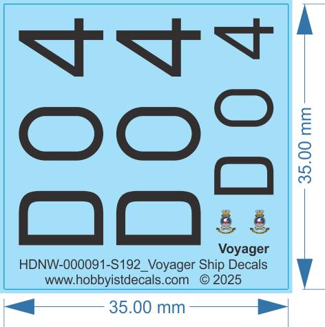 Voyager Ship Decals - 1/192 - Water Decal