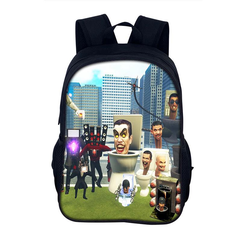 3D-Druck Skibidi Toilette Schulrucksack Tasche Schultasche Rucksack Mochila Studenten-Rucksacktasche für Jungen Mädchen Bestes Geschenk