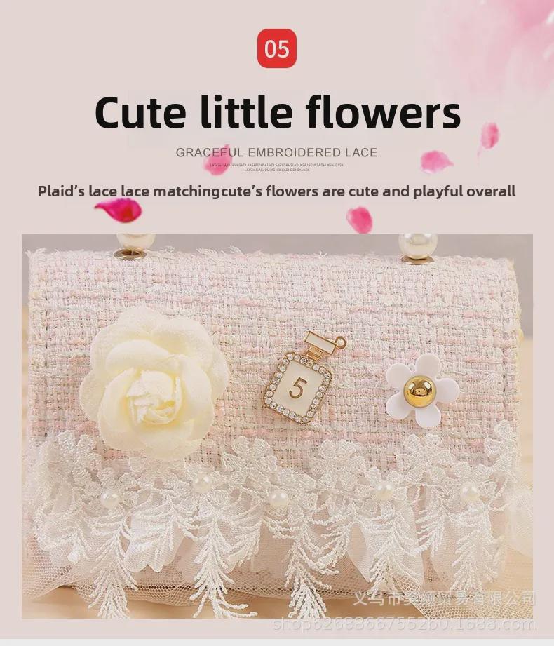 Xiaoxiangfeng Snowflake Velvet Toddler Princess Bag with Pearl Handle