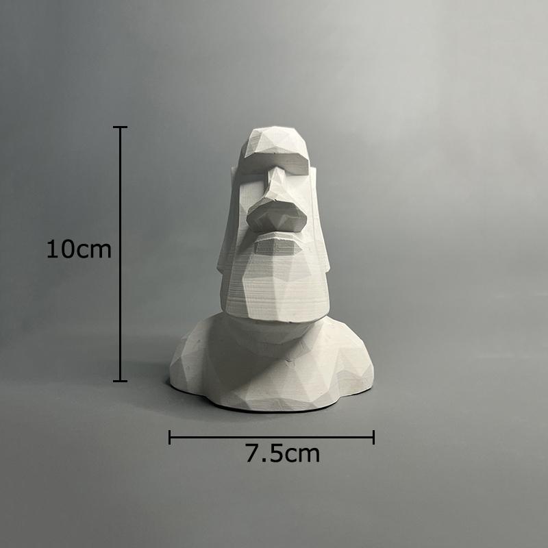 Moai Stone Statue Figure Plaster Statue Table Decoration Ornaments Creative Abstract Artwork Moai Sculpture Room Aesthetic Decor