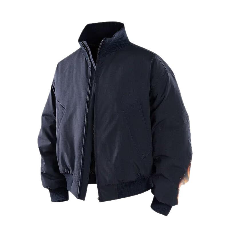 Męska Zimowa Bawełniana Kurtka Baseballowa ze Stójką - Ciepła i Wszechstronna, Luźny Krój