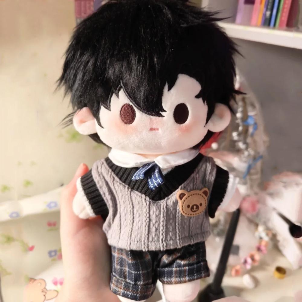 1 Set Plaid Shorts 20cm Cotton Doll Clothes School Uniform Plush Doll Clothes  Children's Gift