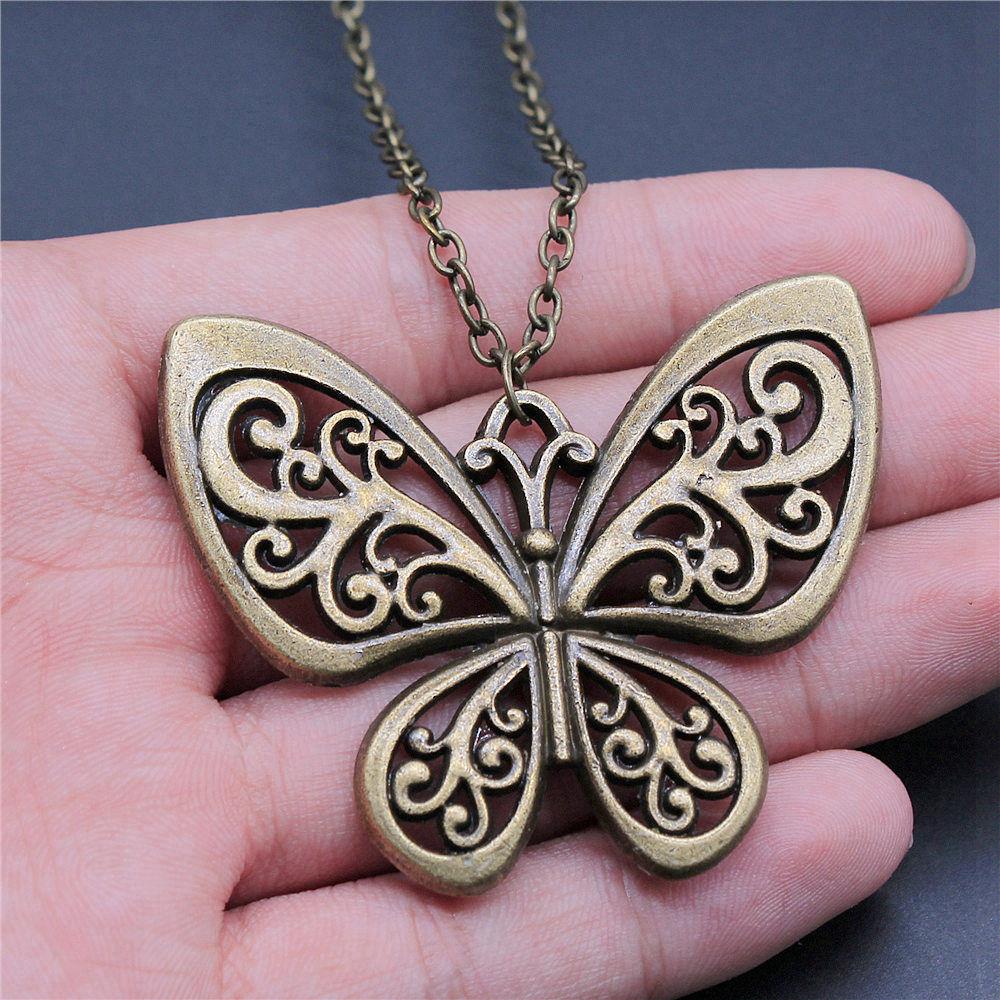 Dragonfly Butterfly Bees Garden Insect Pendant Antique Bronze Metal Boys Collar Necklace Hot Sale