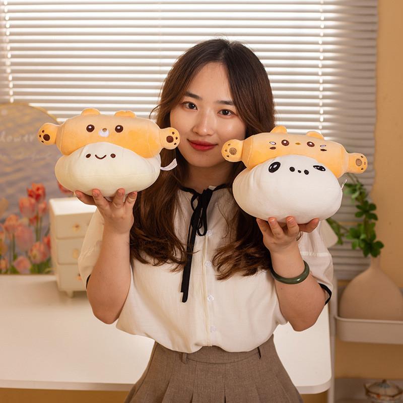 Cartoon Roll Dough Milk Yellow Cat Plush Toy Girl Children Tabletop Decoration