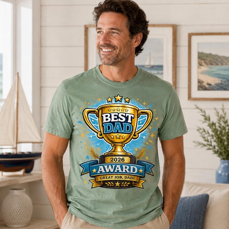 Best Dad Trophy 2026 T-Shirt | Fathers Day Dad Award Tee 4XL