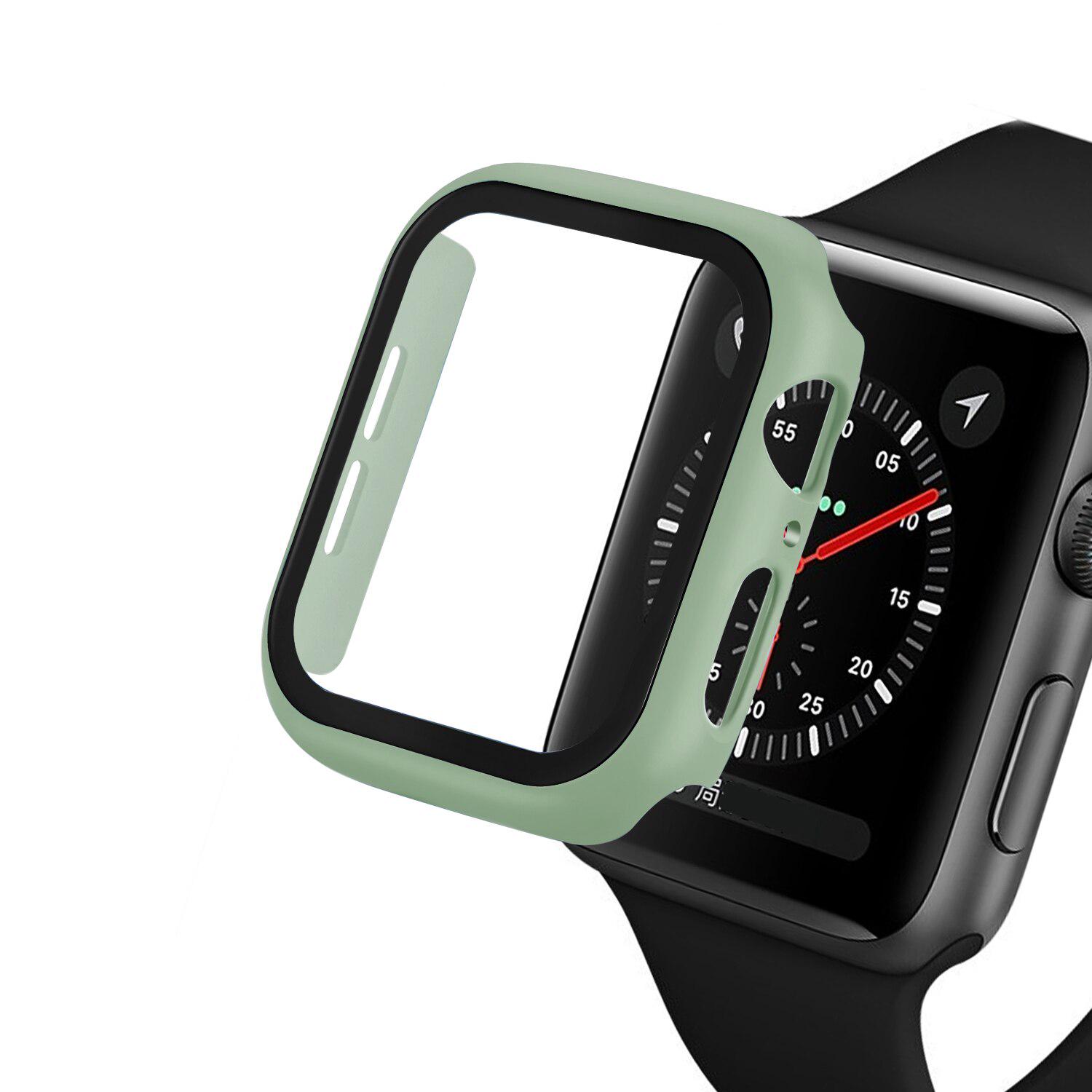 Für Apple Watch Serie 6 5 4 3 SE 44 mm 40 mm iWatch-Gehäuse 42 mm 38 mm Stoßstangen-Displayschutz Apple Watch-Zubehör Series 4 5 6  44MM grün