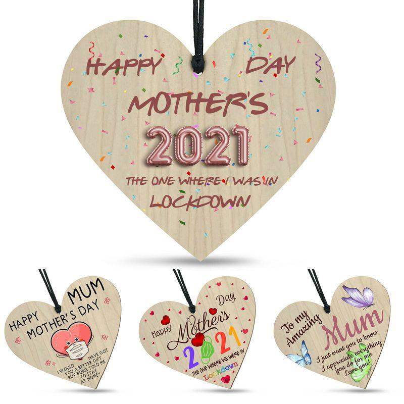 Beautiful Wooden Heart Plaque With Black Rope Mothers Day Gift For Lockdown 2021
