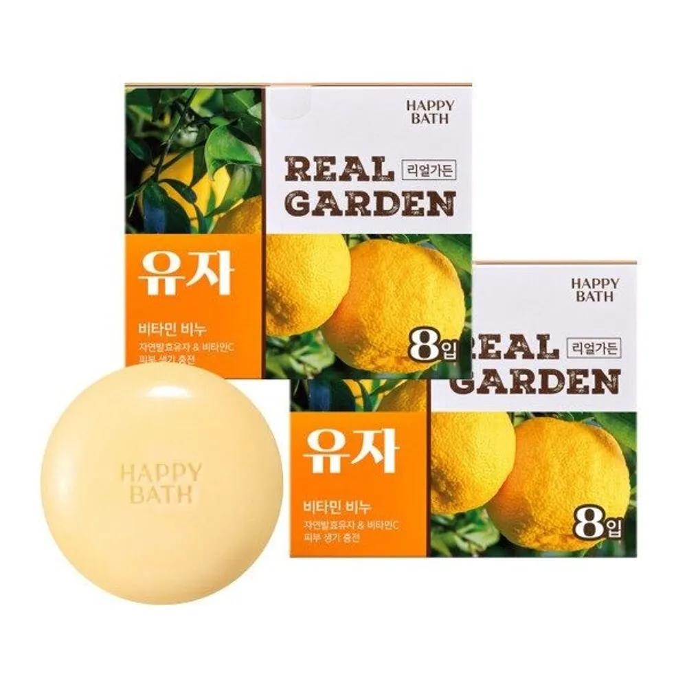 

HAPPY BATH Real Garden Yuzu Vitamin Soap 90g 8-pack x 2, Total 16 pieces