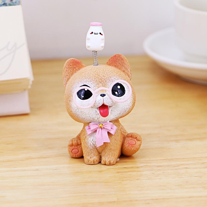 Adorable Pomeranian Dog Figurine: Office Desk & Car Interior Decoration