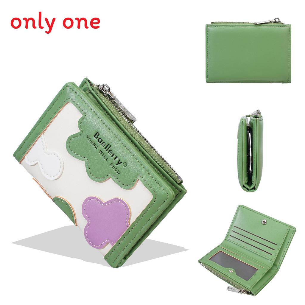 Ladies Short Wallet With Geometric Pattern Pu Material For Daily Use And Card Storage
