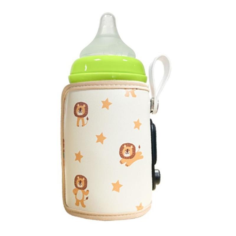 USB Bottle Warmer Heater Baby Bottle Warmer Bag Travel Bottle Warmer Insulation Cover 6 Gear Adjustable with LCD Display