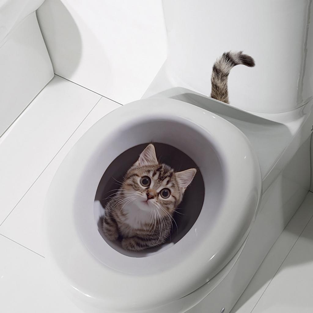 Playful Kitten Toilet Seat Sticker Waterproof Self-Adhesive Removable Decal for Bathroom WC Decoration