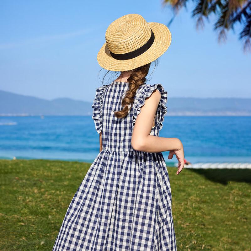 ASK JUNIOR Ärmelloses Kariertes Maxikleid für Kinder