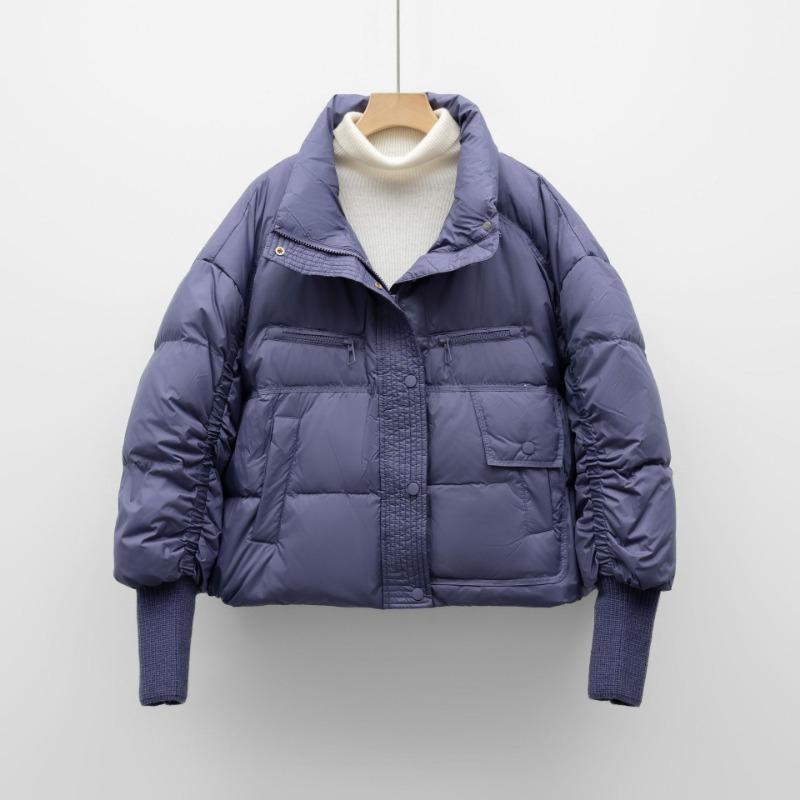 Winter New National Standard 90 Fleece New Small Loose Warm Bread Jacket Down Jacket Women