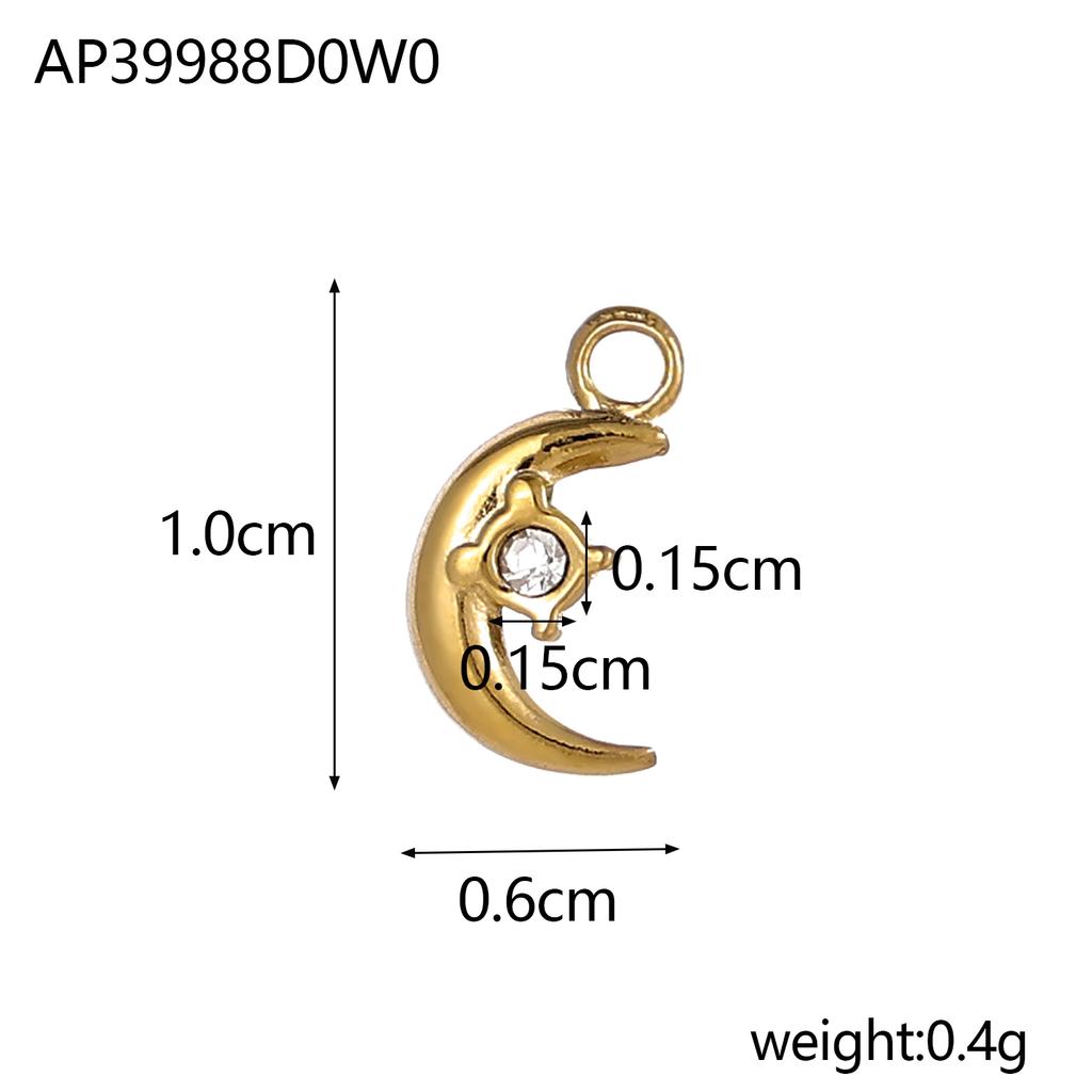 CARLIDANA Delicate Unisex Waterproof Stainless Steel Sun Pendant Moon Charms 18k Gold Color for DIY Jewelry Necklace Jewelry
