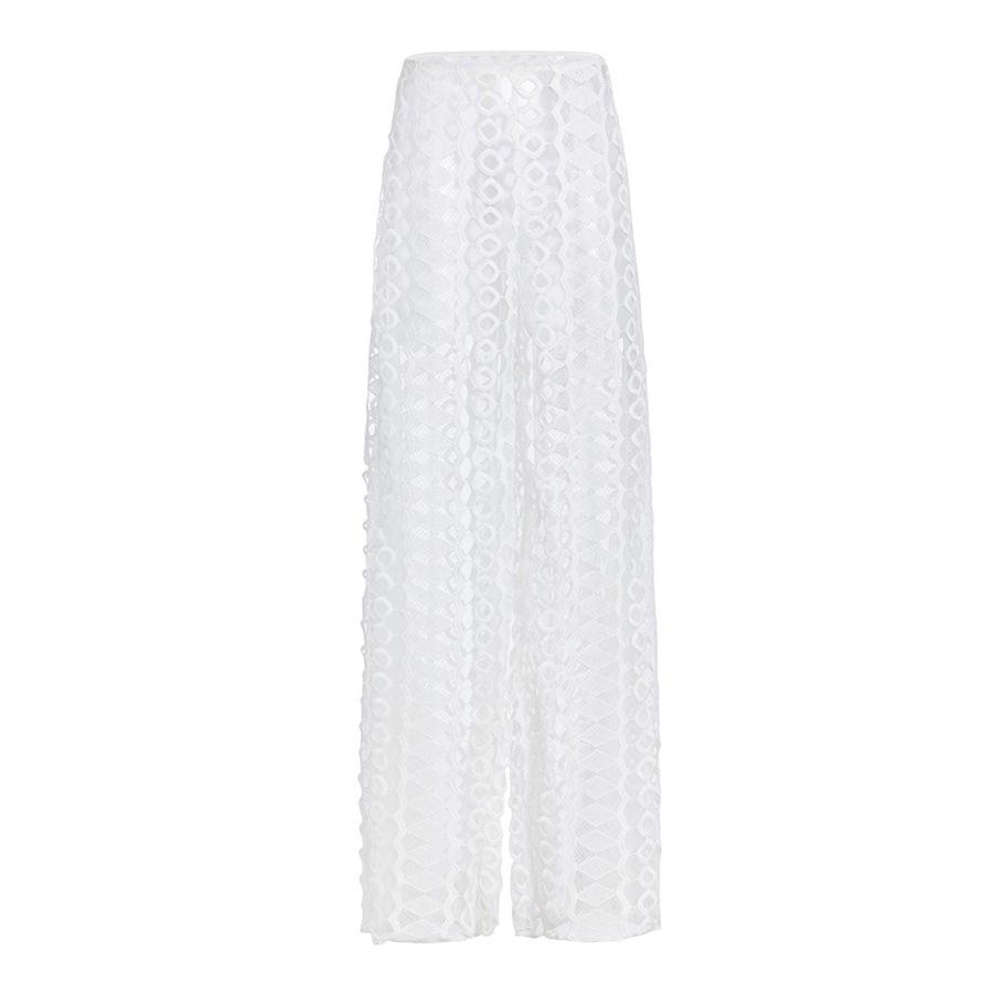 

Женские брюки с вырезами и широкими штанинами для вечеринки у бассейна высокого класса за границей Extra Large белый
