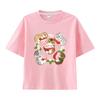 New Summer Catprinted Shortsleeved Tshirt A Cute and Trendy Outfit Featuring A Cartoon Shark Cat Kids Clothes Boys  Girl