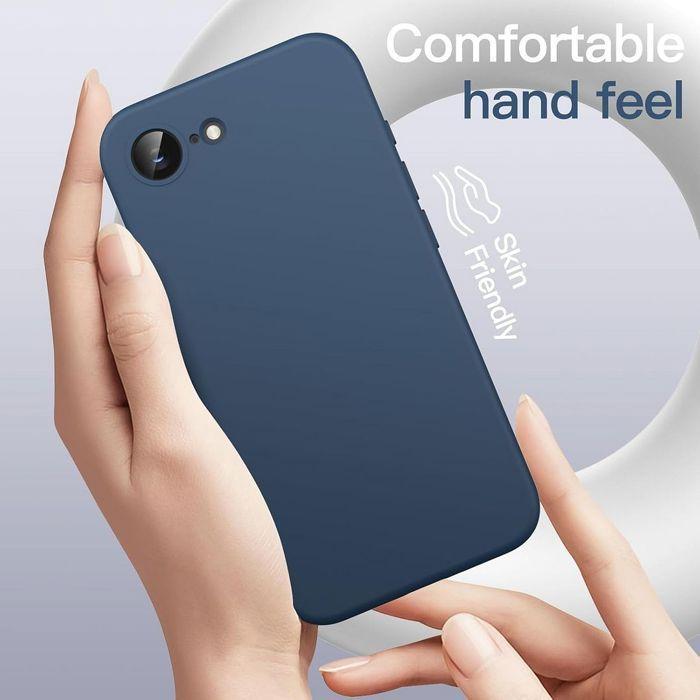 Protective Case - BOOLING - iPhone 16e - Liquid Silicone - Matte Effect - Navy Blue