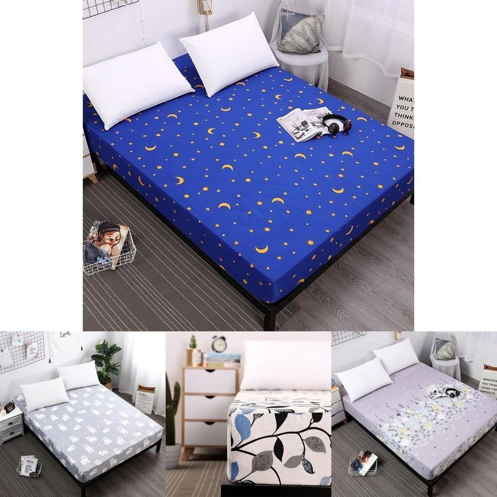 Cozy And Stylish Floral Stripes Mattress Protector Dustproof Fitted Sheet