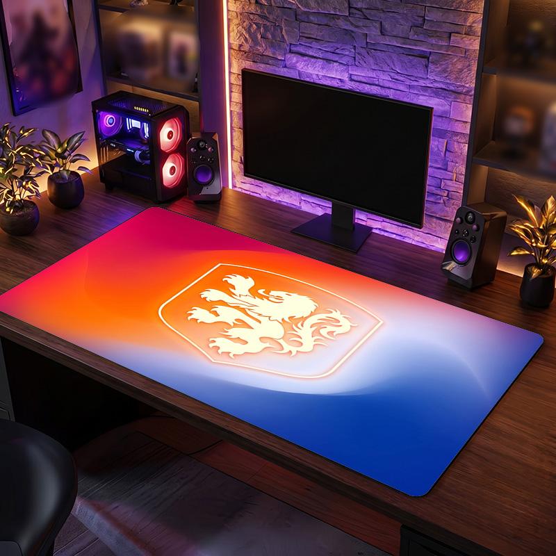 Netherlands Football Crest Mouse Pad, Extended Non Slip Rubber Desk Mat for Gaming Office Laptop Fan Gift