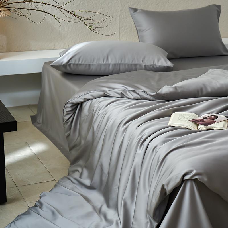 Hochwertiges Bettwäscheset aus 65 % Lyocellfaser und 35 % Baumwolle, Queen-Size-Bettwäscheset mit frischem Naturpflanzenmuster und Bettlaken, Steppdeckenbezug und Kissenbezug