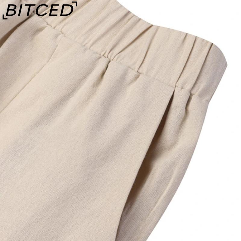 BITCED Damenmode, lässig, einfarbig, bedruckt, Hosen und Caprihosen