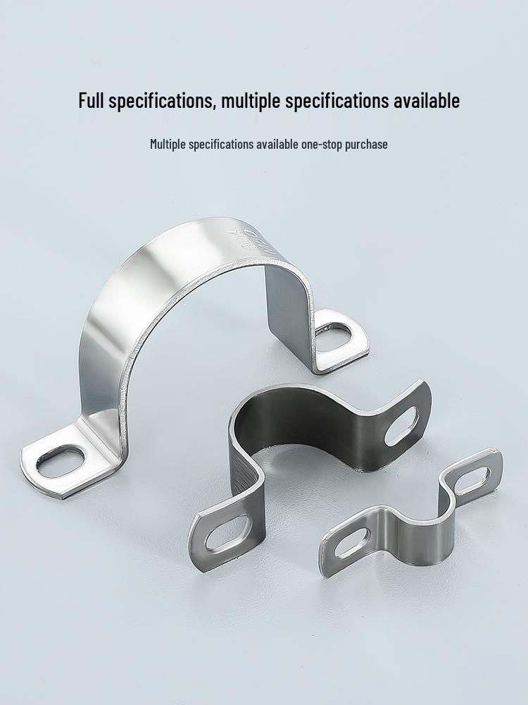 U-Shaped 304 Stainless Steel Saddle Clamp with Rubber Strip for Pipes and Cables