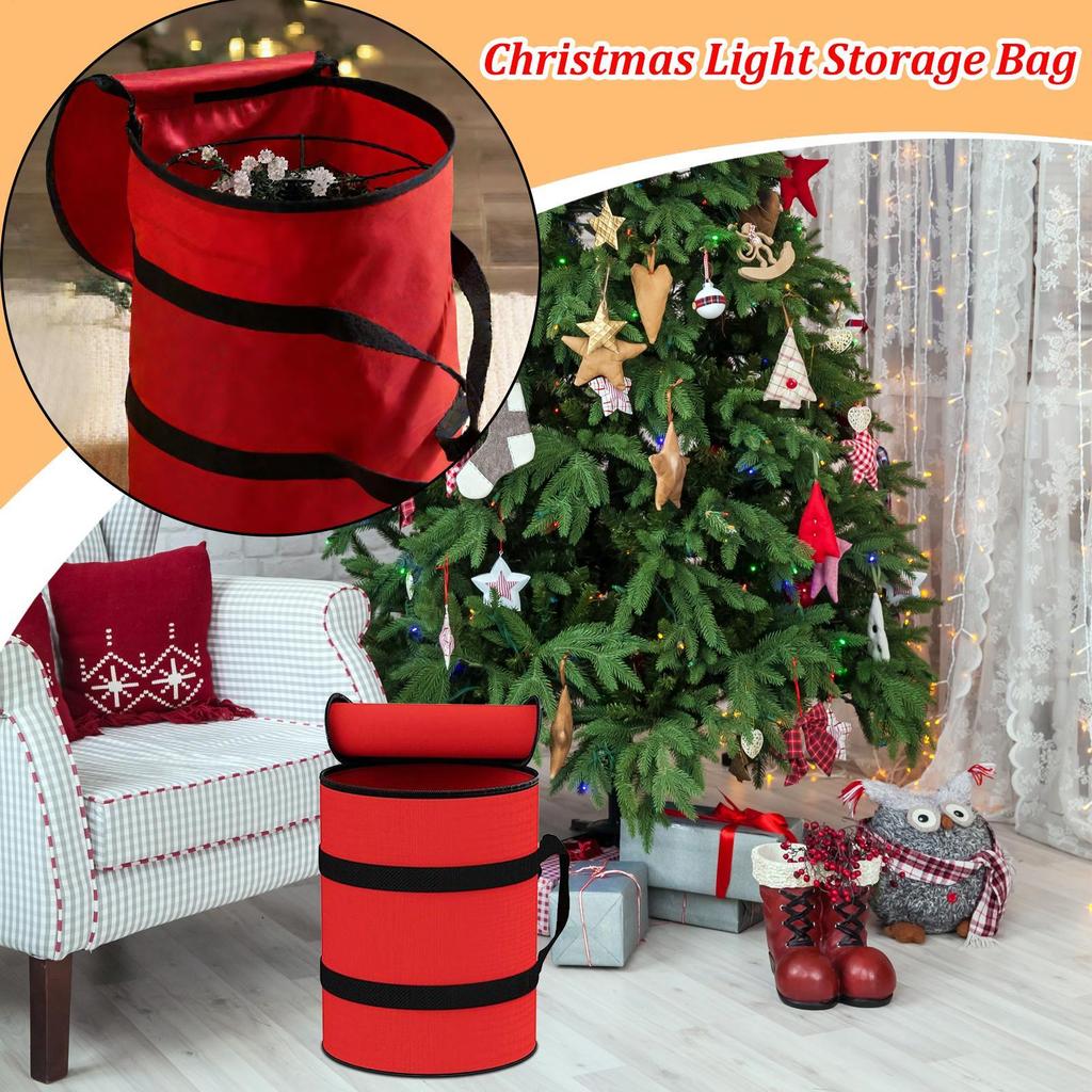 Christmas Lights Storage Holder Christmas Light Storage Bag Oxford Heavy Duty Containers with Zipper for Wrappers Extension