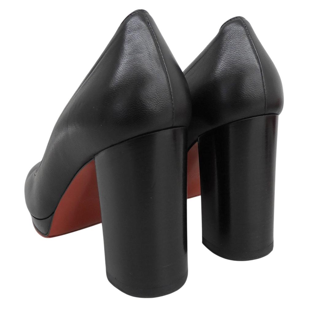 Excellent Christian Louboutin pumps Chunky heel black leather Women 36 Used