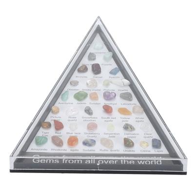Mineral Rock Collection Kit Lustiges, attraktives Rock Science Educational Kit mit transparenter Vitrine für