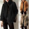 Cardigan con zip in peluche da donna, casual, tinta unita, con tasche, manica lunga