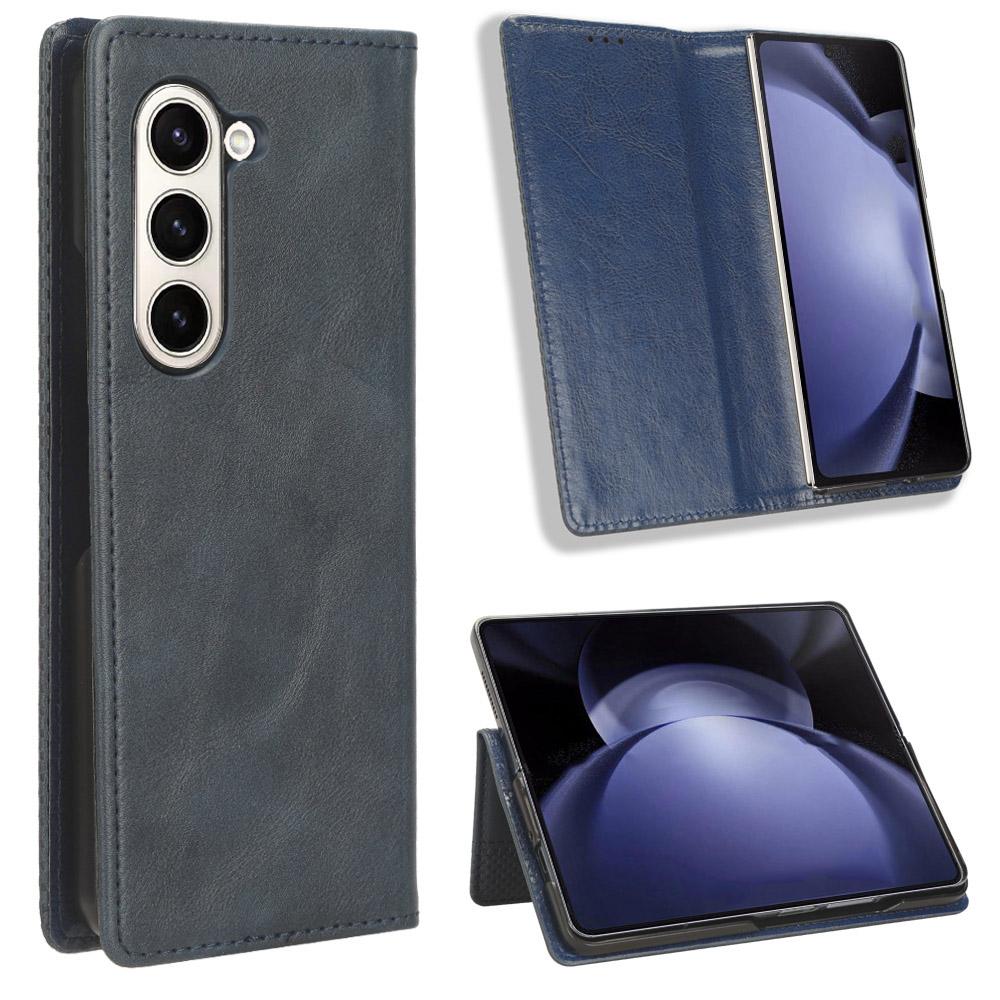 Etui ze skóry PU w stylu retro z podstawką na telefon dla Samsunga Galaxy Z Fold6 5G
