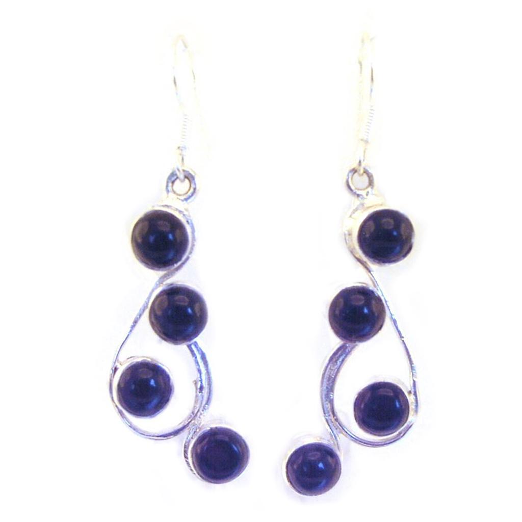 Les Trésors De Lily [F0607] - Boucles Argent 'Heaven' Onyx