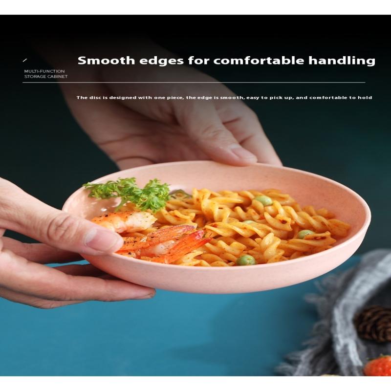 5Pcs/Set Nordic Wheat Straw Plate Fruit Plate Vegetable Plate Tableware Plate