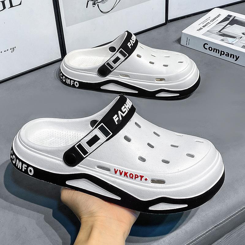 Módní pánské letní děrované zahradní boty prodyšné venkovní sandály, perforované boty, plážové sandály se silnou podrážkou, boty pro řidiče