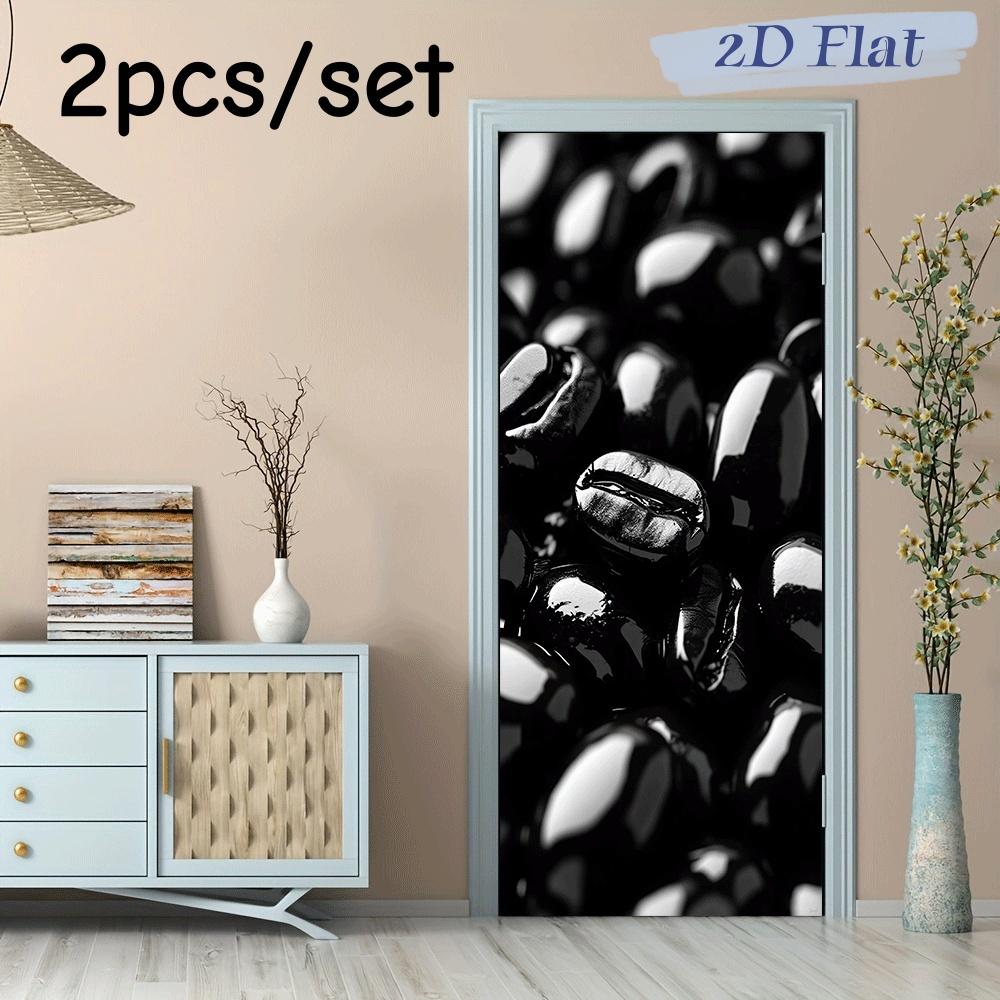 

2pcs modern minimalist coffee bean 3D wall stickers, living room entrance, kitchen, dining room, coffee shop background wall dec (as the picture,38.5x200cmx2)