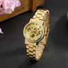 Winner Lady Auto Mechanical Watch Skeleton Dial Roman Numeral Steel Watchband Wristwatch