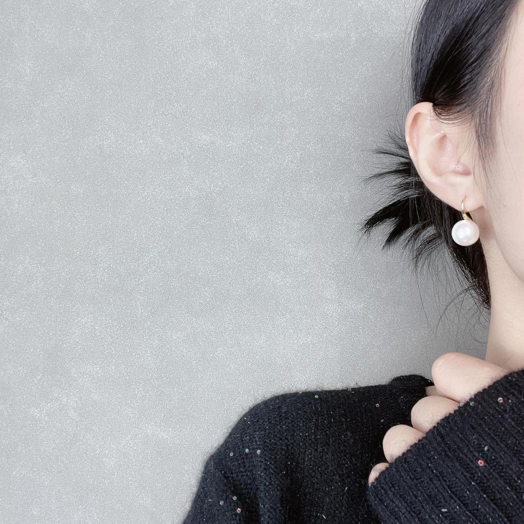 Perfectly Round Pearl Sterling Silver Stud Earrings with Colorful Retro Hong Kong Style and Big Light Bulb Design