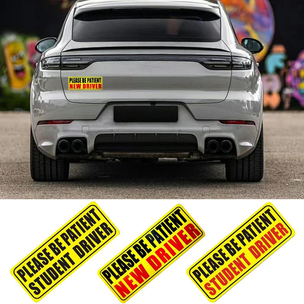 Magnetic Please Be Patient New Driver Sticker Please Be Patient Student Driver Decorative Sticker Car Styling Glass Bumper Decal