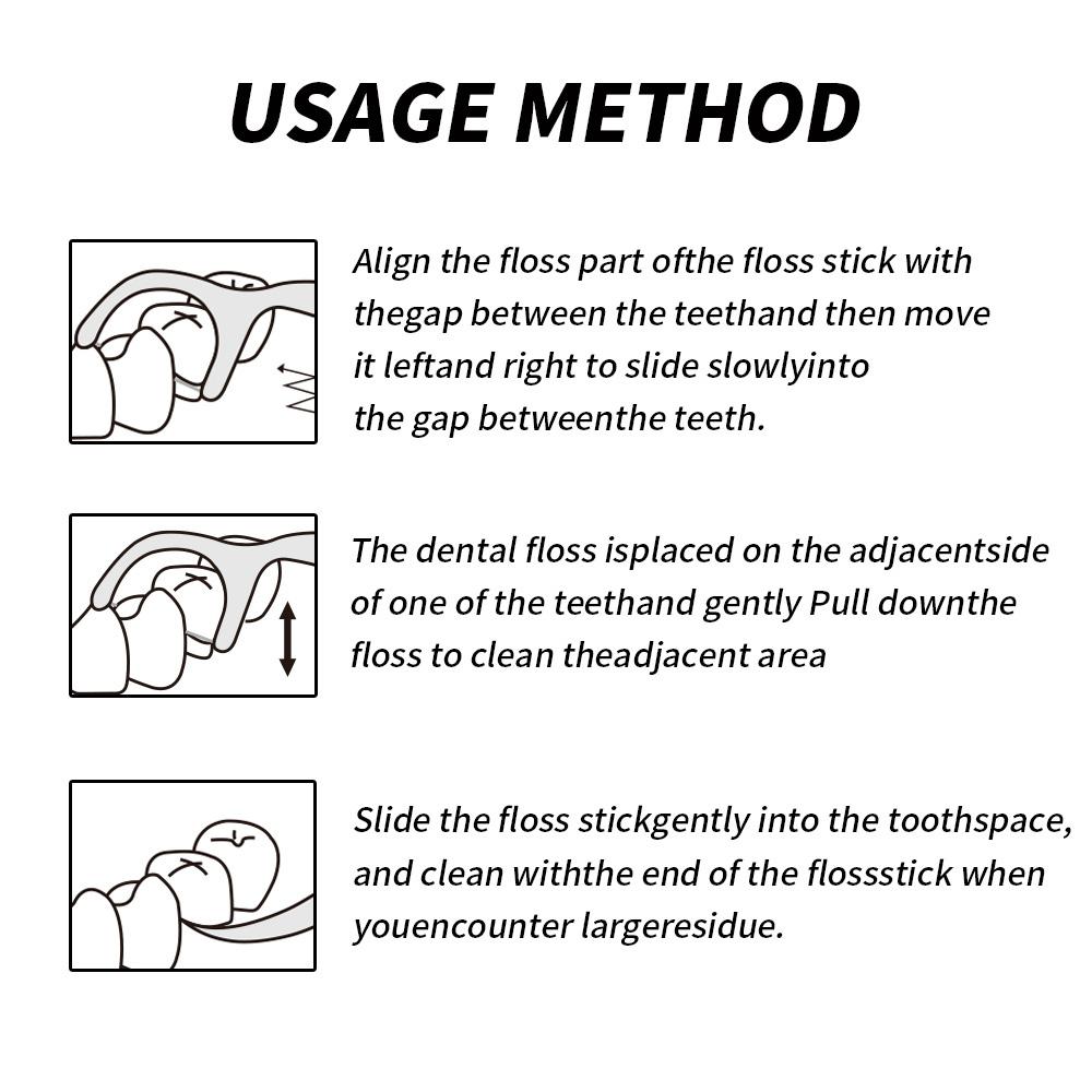100PCS/300PCS - Fine sliding dental floss stick | Comes with a sealed storage box, dental floss is not easily broken or worn
