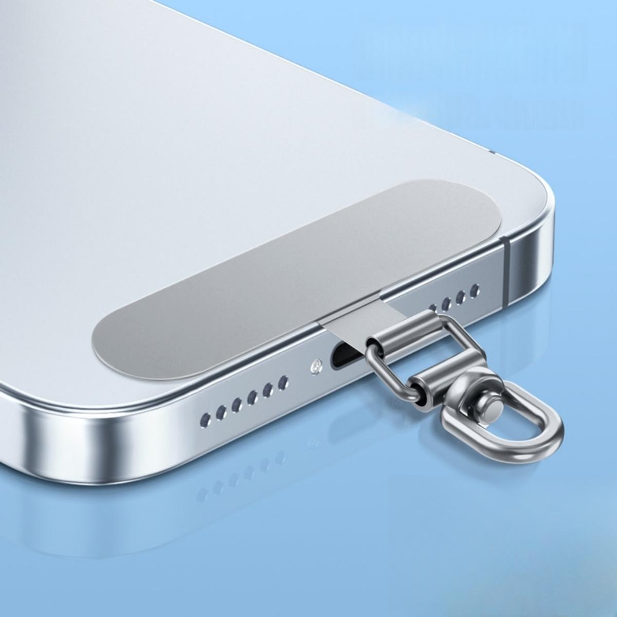 

Mobile Phone Gasket Lanyard Stainless Steel Ultra-thin Phone Case Clip Back Sticker Connecting Piece 360° Rotating Hanging Piece stainless steel