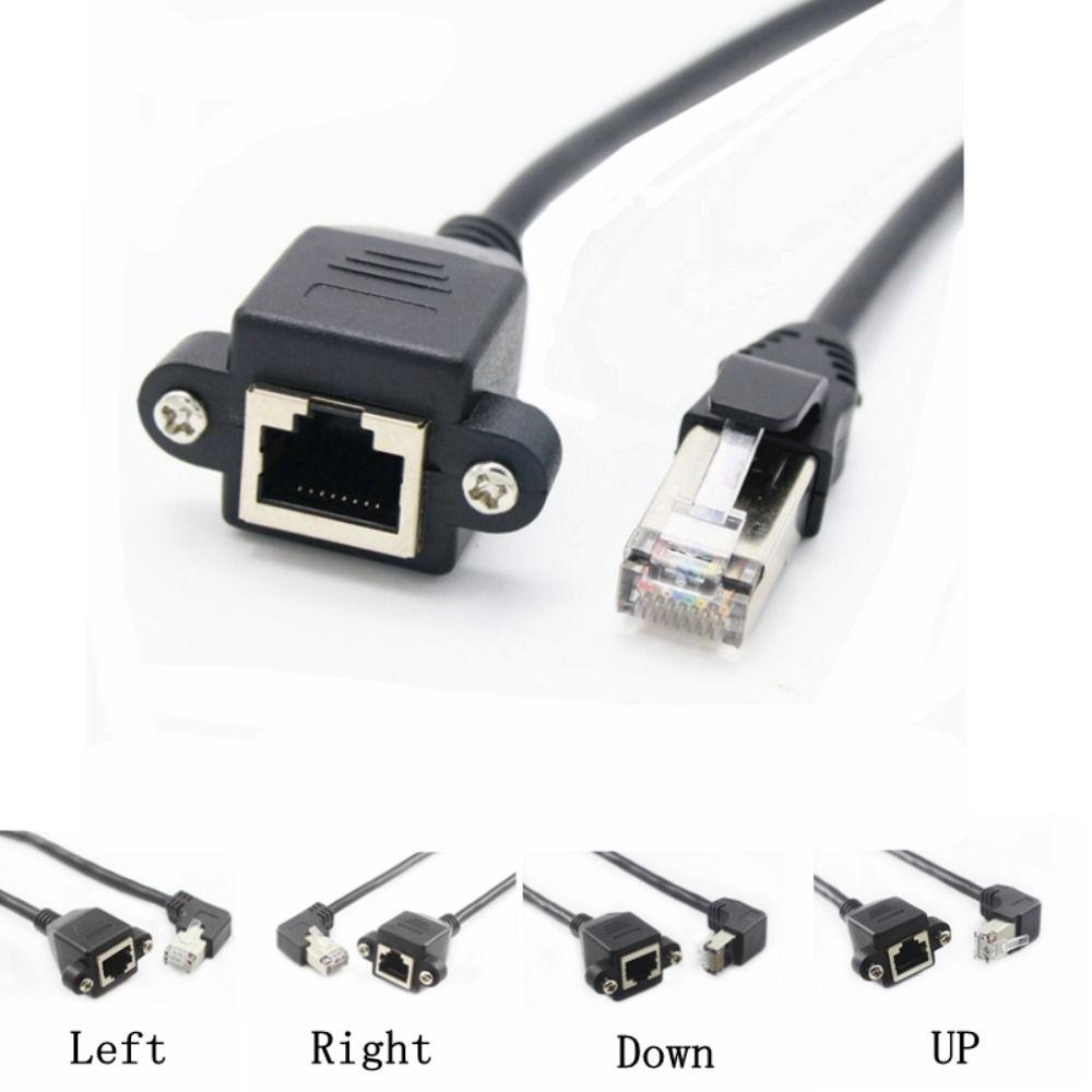 Right Angle 8Pin Screw Panel RJ45 Cable Panel Mount Extension Cable Ethernet LAN Cord Network Wire