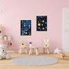 Space Room Decors Planet Solar Alphabets System Poster with Wood Frame for Kids Room Nursery Classroom Wall Art Decors