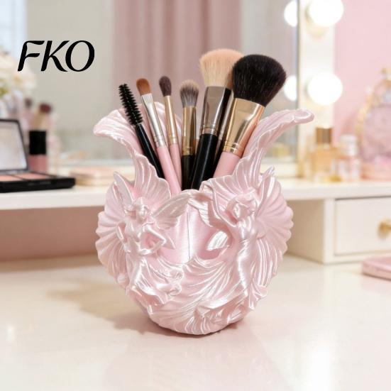 Elegant Pen Holder Makeup Brush Holder, with Thickened Stable Base, Fairies Decor Silk Dressing Table Organizer Texture Storage Box, for Pens