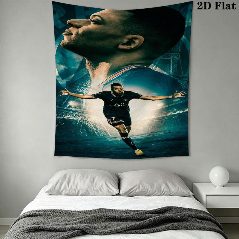 Kylian Mbappé Vibes  Wall Hanging Printed Fabric Blanket Decorative Tapestries for Bedroom Living Room Home Decor